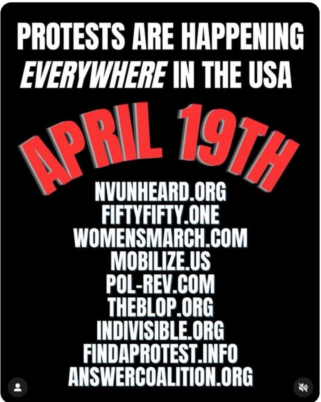 List of different protest organizers.